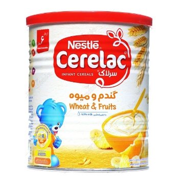 سرلاک گندم و میوه به همراه شیر