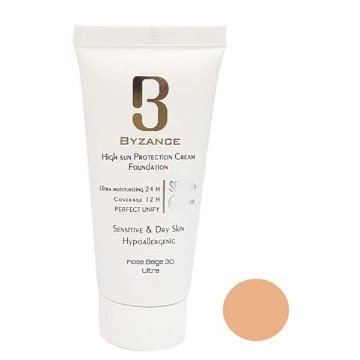 کرم ضدآفتاب بیزانس +SPF50 - رز بژ شماره 30