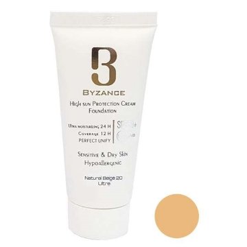 کرم ضدآفتاب بیزانس +SPF50 - بژ طبیعی شماره 20