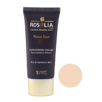 کرم ضد افتاب پوست خشک رزالیا  SPF 50 - بژ روشن