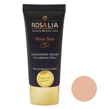 کرم ضدآفتاب پوست خشک رزالیا SPF 50 - بژ طبیعی