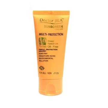 کرم ضد آفتاب مولتی پروتکشن SPF 50 رنگی فاقد چربی دکتر ژیلا