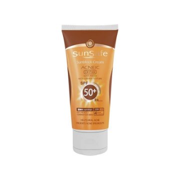 كرم ضد آفتاب +SPF 50 فاقد چربی سان سیف - بژ روشن