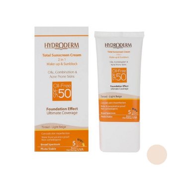 کرم ضدآفتاب SPF50 فاقد چربی هیدرودرم - بژ روشن	