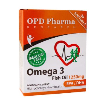 تصویر  کپسول امگا3 بدون جیوه 1250mg او پی دی فارما - 30 عددی