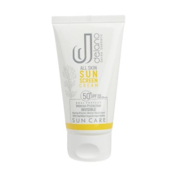 کرم ضد آفتاب SPF50 انواع پوست دلانو - بی رنگ