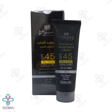 کرم ضد آفتاب SPF45 سینره فاقد چربی مناسب آقایان - بی رنگ کرم ضد آفتاب SPF45 سینره فاقد چربی مناسب آقایان - بی رنگ