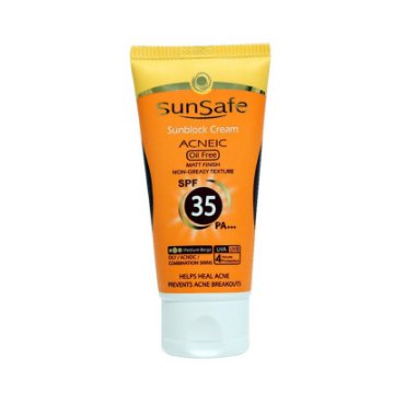 کرم ضد آفتاب SPF 35 فاقد چربی سان سیف - بژ متوسط
