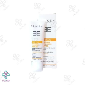 کرم ضد آفتاب SPF50 اریکه مناسب پوست نرمال تا خشک - بژ روشن 