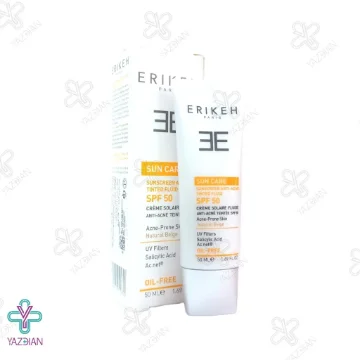 کرم ضد آفتاب فلوئید آنتی آکنه SPF50 اریکه مناسب پوست چرب - بژ طبیعی 
