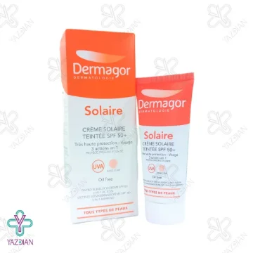 کرم ضدآفتاب رنگی 3در1 فاقد چربی SPF50 درماگور