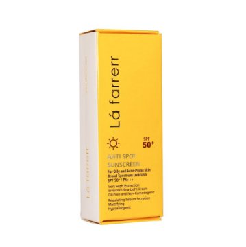 کرم ضد آفتاب و ضد لک بی رنگ پوست چرب SPF50 لافارر