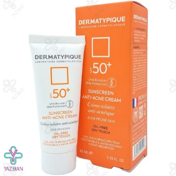 کرم ضدآفتاب بی رنگ آنتی آکنه پوست چرب و جوش دار SPF 50 درماتیپیک - 40 میلی لیتر