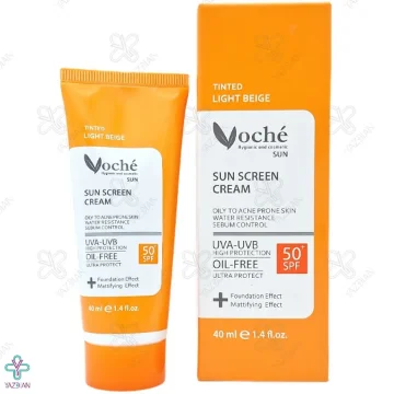 کرم ضد آفتاب SPF50 پوست چرب وچه - بژ روشن	