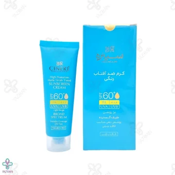 کرم ضد آفتاب رنگی SPF60 فاقد چربی سینره - بژ روشن کرم ضد آفتاب رنگی SPF60 فاقد چربی سینره - بژ روشن