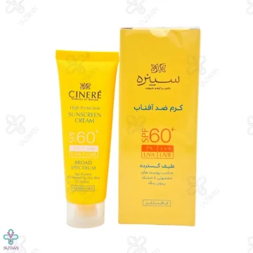 کرم ضد آفتاب SPF60 سینره مناسب پوست های معمولی تا خشک- بی رنگ