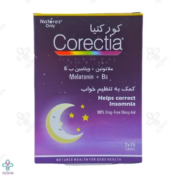 قرص ملاتونین 3 + ب6 کورکتیا نیچرز اونلی - 30 عددی 