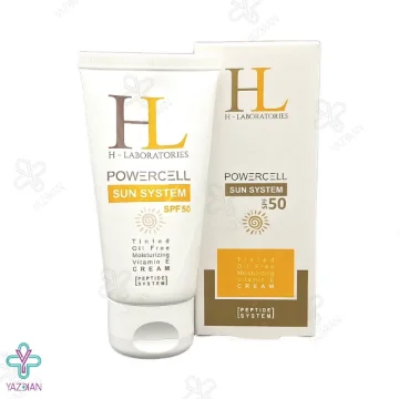 کرم ضد آفتاب SPF50 اچ ال مناسب انواع پوست - رنگی 