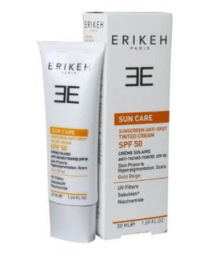 کرم ضد آفتاب و ضد لک SPF50  فاقد چربی اریکه - بژ طلایی