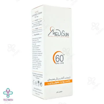 کرم ضد آفتاب SPF60 فاقد چربی مدیسان - رنگی